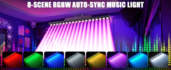 2 kpl LED Wall Washer - DMX Valopalkki - 180W - 18×8W RGBW + 234×0,2W Valkoinen - DMX512 & RDM - 5/14/33/37 Kanavaa - Auto/Ääni/Master-Slave/DMX