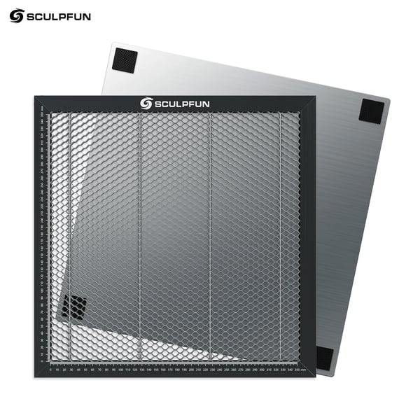 Honeycomb laserbord - Skære- og graveringsplatform - Stålplade - Til CO2- og diodelaser - 400 x 400 mm