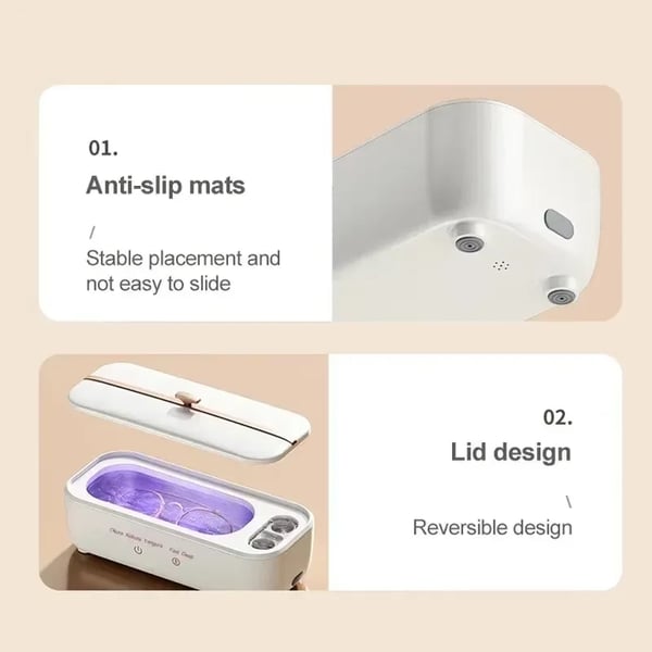 Ultraäänipesuri - Pöytämalli 301–500 ml - 15 W - 220 V - Koruille, Silmälaseille, Kelloille, Purentakiskoille - Valkoinen