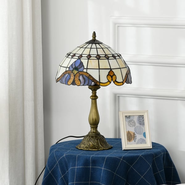Handgjord glasbordslampa - Sänglampa - Klassisk stil - Ø30×48 cm - Nätström - <60 lm - Utan batterier - Flerfärgad