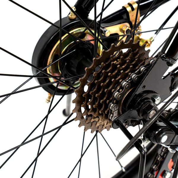 Børnecykel - BMX - 50 cm hjul - Dobbelt affjedring - Kulstofstålramme - Aluminiumsfælge - Foran kaliper, bag V-bremse - For drenge - Rød
