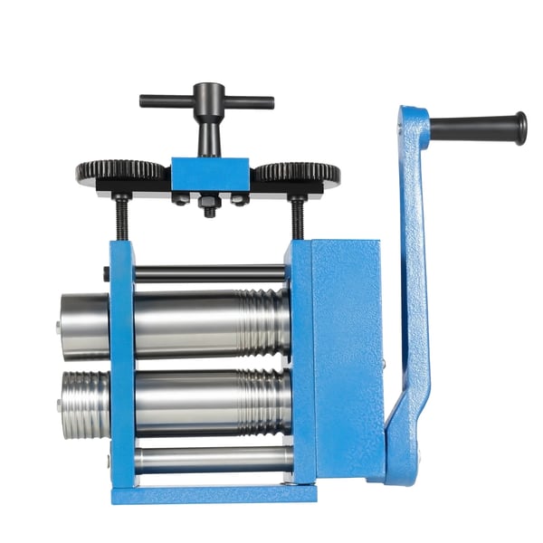 Smykkervalse - 3-i-1 Valseværk - Rullelængde 72 mm - Maks. pladebredde 72 mm - Gear 3:1 - Håndsving 28 cm - 40Cr Valser - Vægt 18,6 kg