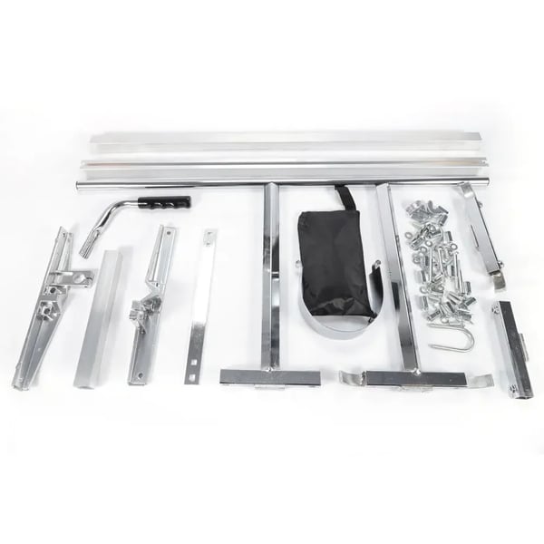 Bærbart kædesavssavværk - Aluminium - Til sværd 35–91 cm - Snitdybde 1,2–30 cm - Maks bredde 80 cm - Sølv
