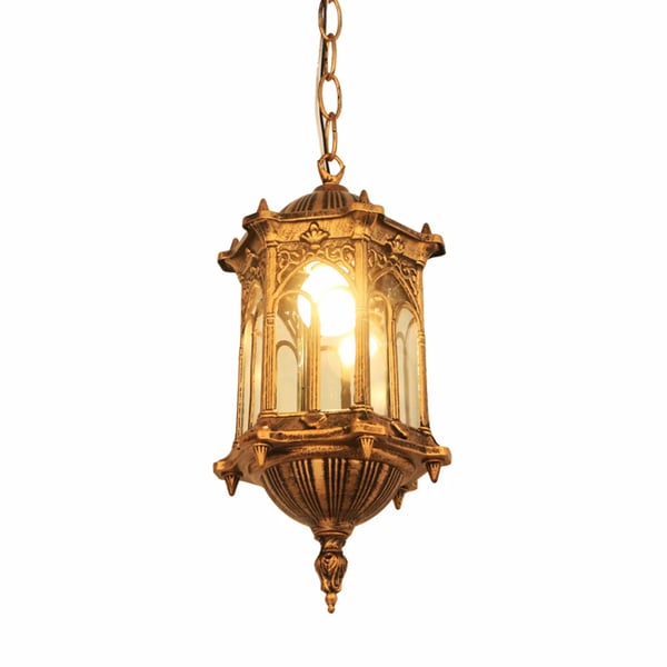 Industriel vintage lampe - Loftpendel - E27 Fatning - IP44 Vandtæt - Burdesign - Glas & Aluminium - Fast tilslutning AC 90–260V - Antik bronze
