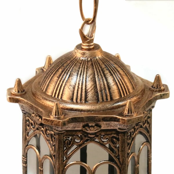 Industriel vintage lampe - Loftpendel - E27 Fatning - IP44 Vandtæt - Burdesign - Glas & Aluminium - Fast tilslutning AC 90–260V - Antik bronze