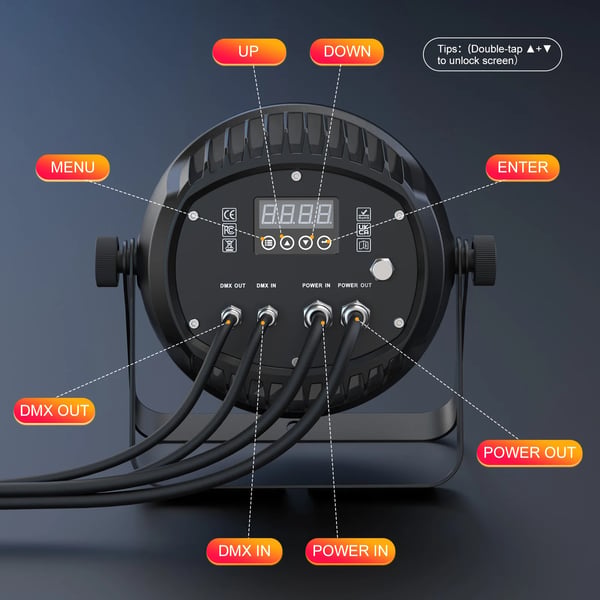 LED PAR‑valaisin - Vedenpitävä DMX lavavalo - 250 W - 20×10 W RGBW 4‑in‑1 - DMX512/RDM 4/8 kanavaa - Auto/Ääni/Master‑Slave - Lämmin valkoinen