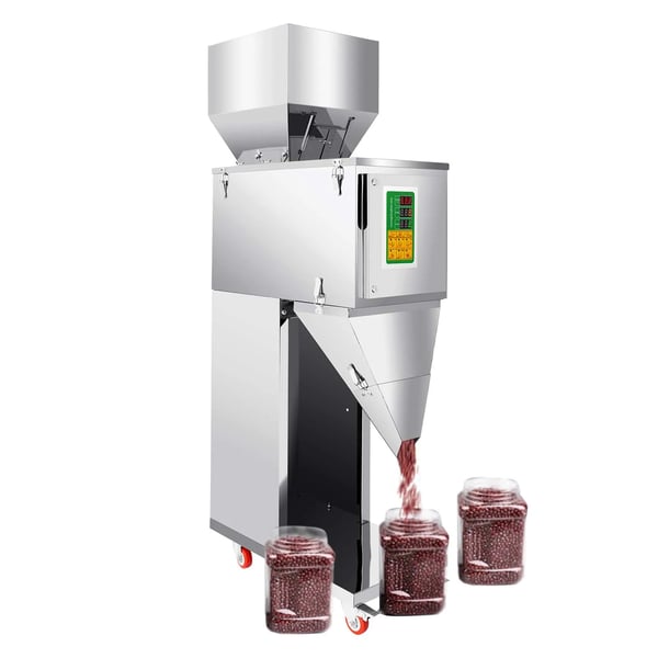Automatisk fyldemaskine - Vejedoserer 10–999 g - 200 W - Til poser og flasker - Kaffebønner/granulat - Sølv