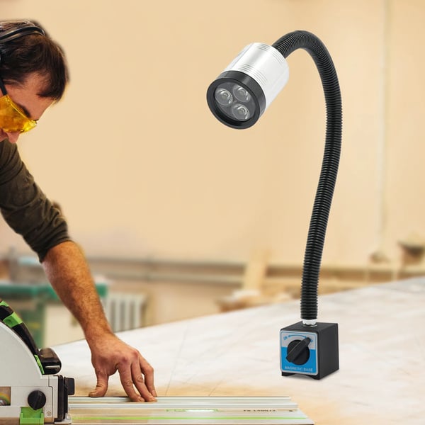 CNC maskinlampe - LED arbejdslampe - 6 W - Magnetfod - Fleksibel arm