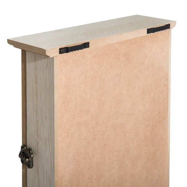 Nyckelskåp i trä - Modell 850-074 - Väggmonterat - MDF - 6 Krokar - Vintage Stil - 20 x 6,5 x 26,5 cm