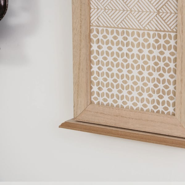 Nyckelskåp i trä - Modell 850-074 - Väggmonterat - MDF - 6 Krokar - Vintage Stil - 20 x 6,5 x 26,5 cm