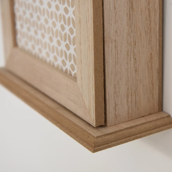 Nyckelskåp i trä - Modell 850-074 - Väggmonterat - MDF - 6 Krokar - Vintage Stil - 20 x 6,5 x 26,5 cm