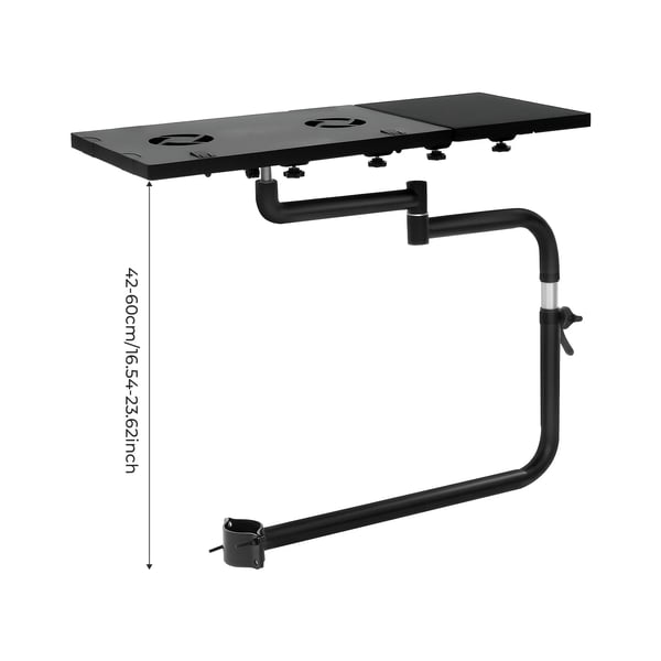 Laptop- og tastaturstativ - Justerbar holder - Med ventilator - Til 25–51 cm bærbare - Sort