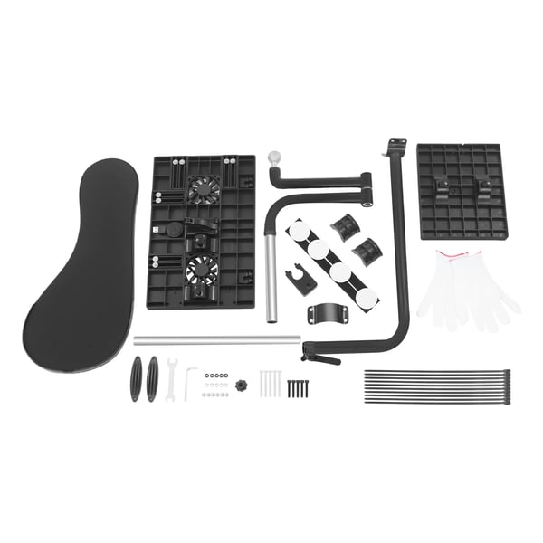 Laptop- og tastaturstativ - Justerbar holder - Med ventilator - Til 25–51 cm bærbare - Sort