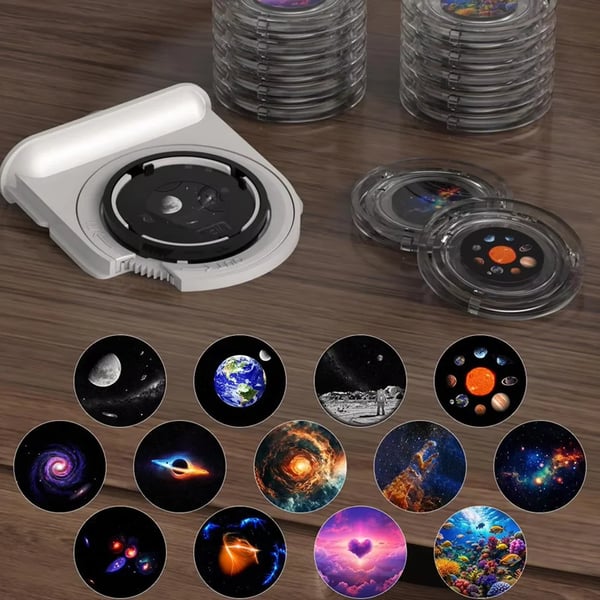 Stjernehimmel Projektor - Galaxy Natlampe - 13 stjernetemaer - Bluetooth-højttaler - Hvid støj til søvn - Timer - Netstrøm (AC)