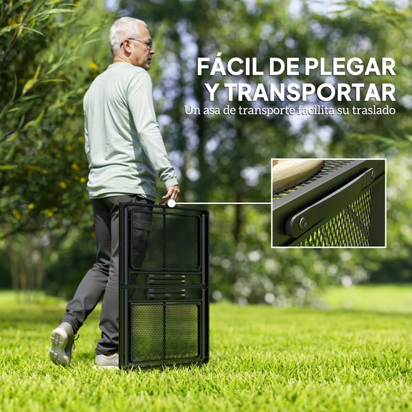 Campingbord - Hopfällbart utebord - Aluminium - Mått 137 x 62 x 67 cm - För camping och picknick - Svart