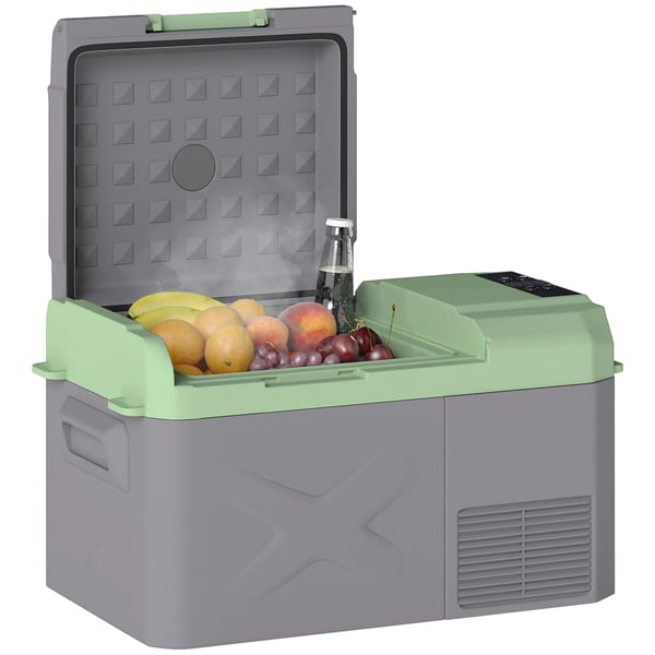 Bärbar kylbox/kylskåp - Elektrisk - 61×34×32,4 cm - HDPE/PP - EU-kontakt - Ljusgrå