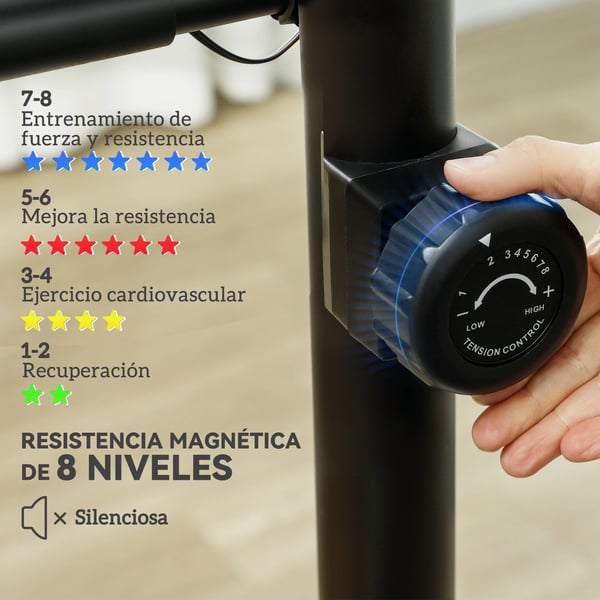 Motionscykel - Justerbart Magnetmotstånd - LCD-skärm - Justerbar Sadel - 88 x 50,5 x 131,5 cm - Svart