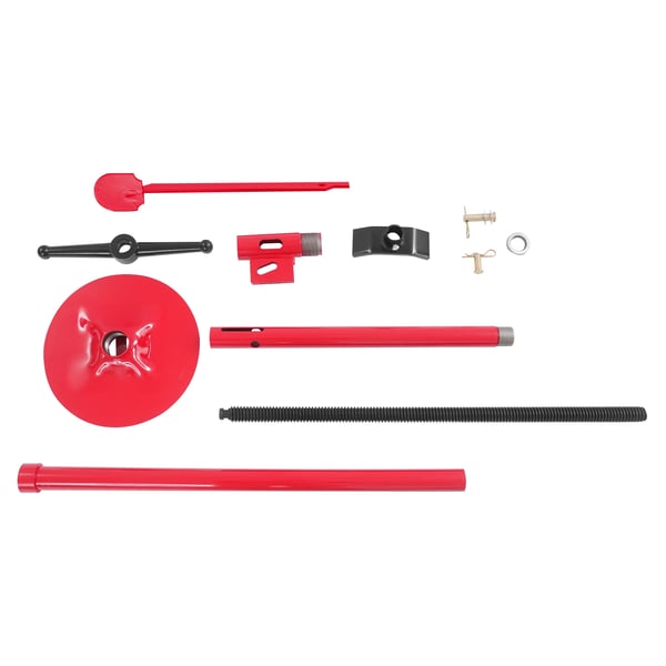 Støttestativ til billøfter - Underlift støttebuk - Max 0,75 t - Justerbar højde 133,5–200 cm - Base Ø30 cm - Gevindstang 75 cm - Stål med gummipad