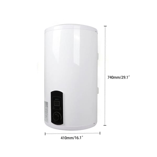 Varmtvandsbeholder - Elektrisk 70 L - 2000 W - IPX4 - Justerbar Temperatur - Til Badeværelse & Salon - Hvid