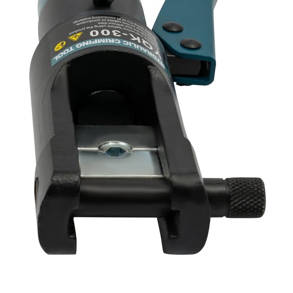 Hydraulisk kabelpresstang - YQK-300 - Manuel - Trykkraft 120 kN - Sekskantpresning - Cu 16–300 mm² - Sæt med 11 presbakker - Grøn