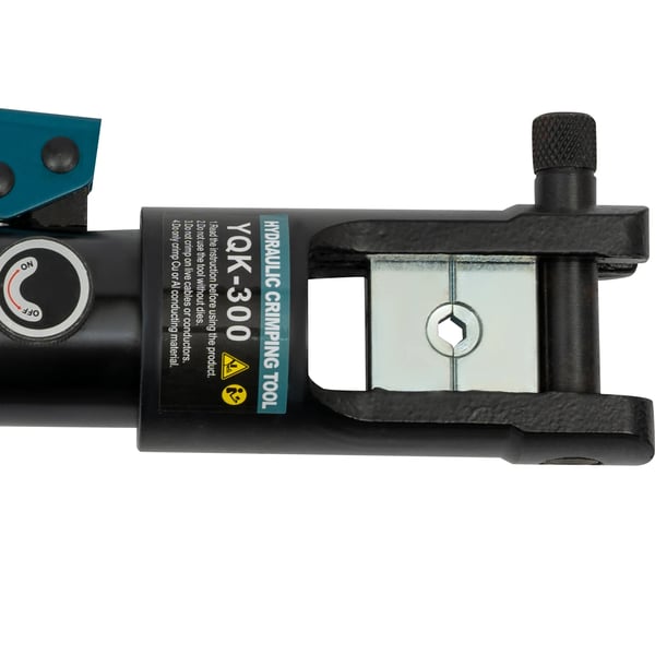 Hydraulisk kabelpresstang - YQK-300 - Manuel - Trykkraft 120 kN - Sekskantpresning - Cu 16–300 mm² - Sæt med 11 presbakker - Grøn