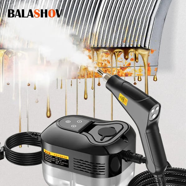 Höyrypuhdistin - Käsimalli - 2500 W - 220 V EU-pistoke - Korkea lämpötila - >30 min höyry - Musta