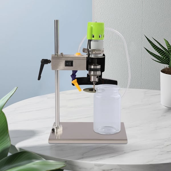 Elektrisk glasflaskeskærer - DC795 sæt - Effekt 150 W - Hastighed 6000 rpm - Spænding 110–240 V - Til runde/firkantede/ujævne flasker - Sølv