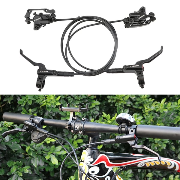 Hydraulisk skivebremse - Bremsekaliber - Til elcykel & MTB - Oliebremse - Motorafbrydelse ved bremsning - Sort