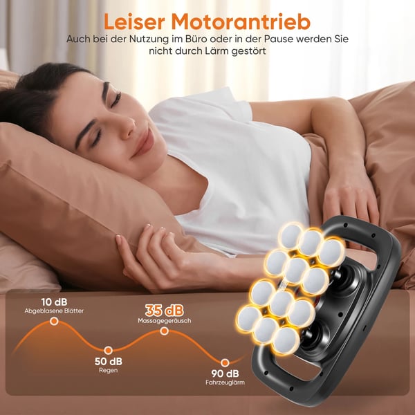 Massagepistol - Slagmassage Til Dybvæv - Med 8 Hoveder - 3 Tilstande - 30 Hastigheder - Til Nakke, Ben, Arme - Natural Black