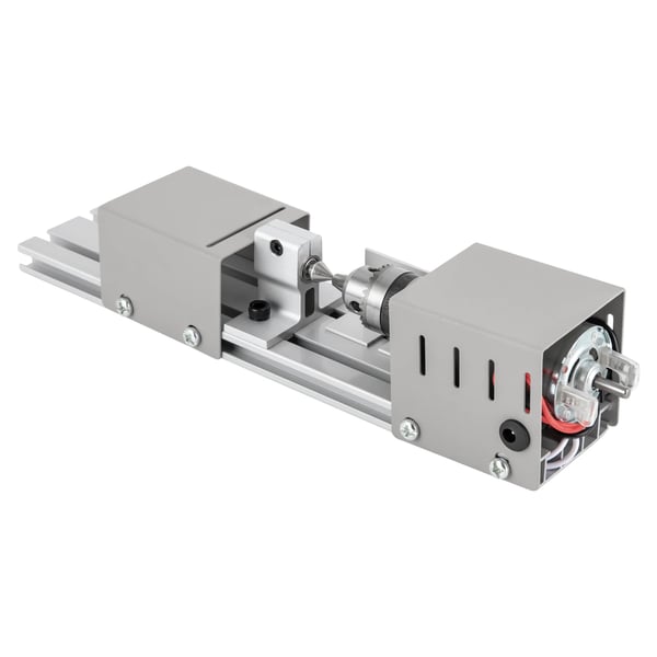 Mini drejebænk - Trædrejebænk - 96W Motor - 7 Gear - 4000–9000 o/min - Med 6 snittejern - EU-stik - Hvid