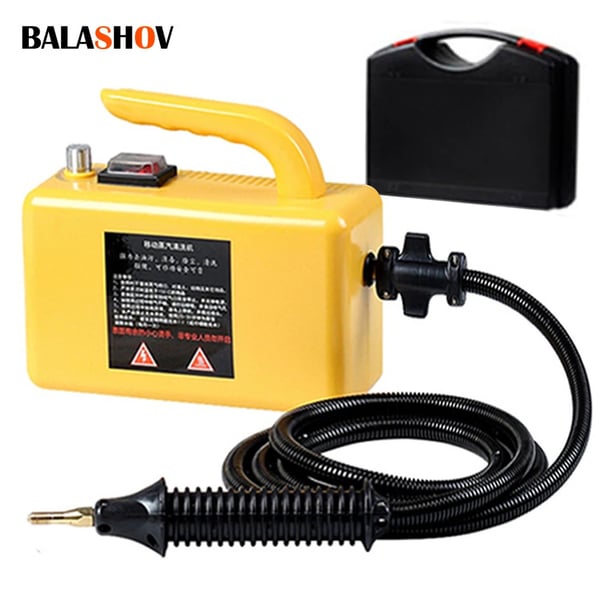 Korkeapaineinen höyrypuhdistin - Käsikäyttöinen steamer - Teho 2600 W - Saumoille & laatoille - Auton sisusta & koti - EU-pistoke 220 V - Keltainen
