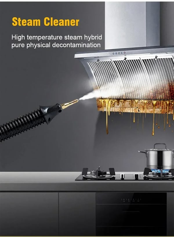 Korkeapaineinen höyrypuhdistin - Käsikäyttöinen steamer - Teho 2600 W - Saumoille & laatoille - Auton sisusta & koti - EU-pistoke 220 V - Keltainen