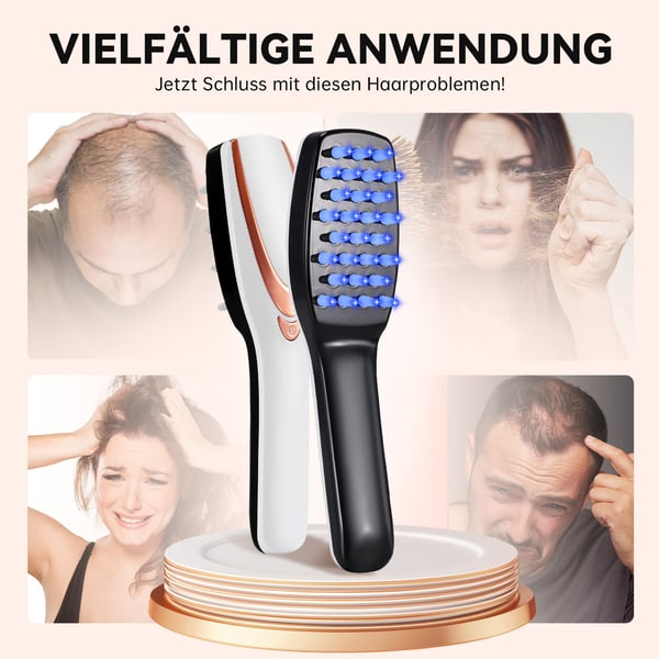 Hovedbundsmassager - Vibrerende sprayhårbørste - Forstøver - Olieapplikator - Genopfyldelig tank - Batterier medfølger ikke - Hvid