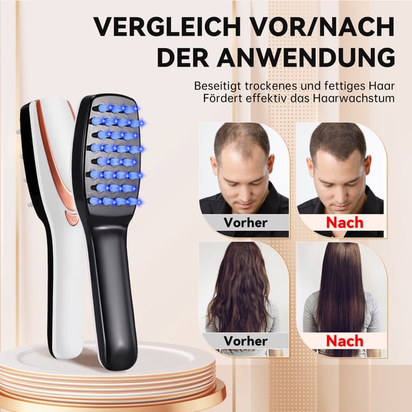 Hovedbundsmassager - Vibrerende sprayhårbørste - Forstøver - Olieapplikator - Genopfyldelig tank - Batterier medfølger ikke - Hvid