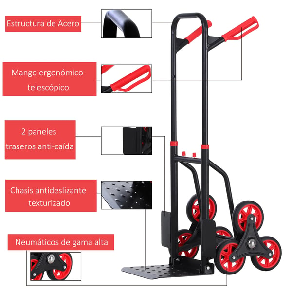 Säckkärra - Hopfällbar Handtruck - 120 kg Kapacitet - Med Hjul - För Leverans och Transport