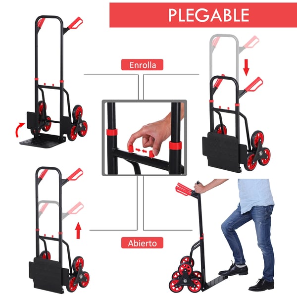 Säckkärra - Hopfällbar Handtruck - 120 kg Kapacitet - Med Hjul - För Leverans och Transport