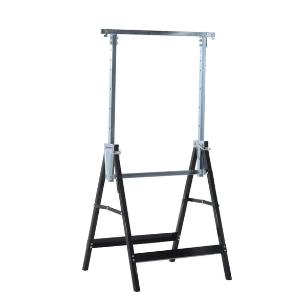 Arbetsbockar/sågbockar 2-pack - Teleskopiska hopfällbara bockar - Höjdjusterbara 80–130 cm - Platsbesparande - Svart