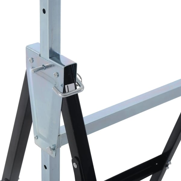 Arbetsbockar/sågbockar 2-pack - Teleskopiska hopfällbara bockar - Höjdjusterbara 80–130 cm - Platsbesparande - Svart