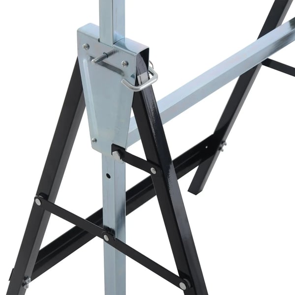 Arbetsbockar/sågbockar 2-pack - Teleskopiska hopfällbara bockar - Höjdjusterbara 80–130 cm - Platsbesparande - Svart
