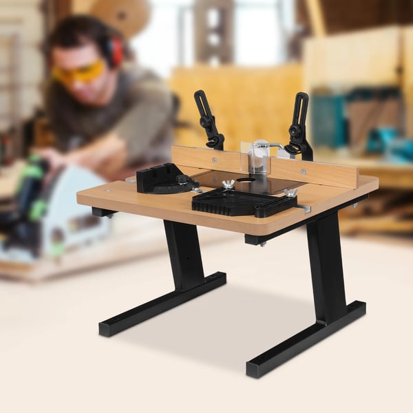 Fræsbord til overfræser - 200 kg belastning - 43×40 cm bord - 7 mm indsatsplade - Ø40 mm støvudsug - Stabil og præcis