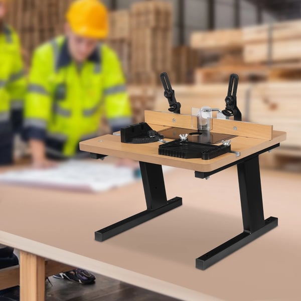 Fræsbord til overfræser - 200 kg belastning - 43×40 cm bord - 7 mm indsatsplade - Ø40 mm støvudsug - Stabil og præcis