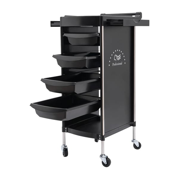 Salonvogn - Frisørvogn med skuffer - 5 skuffer - På hjul - Gulvmodel - Til salon, spa og hjem