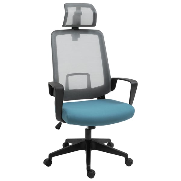 Kontorsstol - Ergonomisk snurrstol - Ländryggsstöd - Armstöd - Justerbart Nackstöd - 63,5×63×116,5–125,5 cm