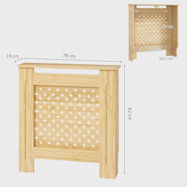 Elementskydd - Radiatorskydd i MDF - 78 x 19 x 82 cm - För vardagsrum - Ek