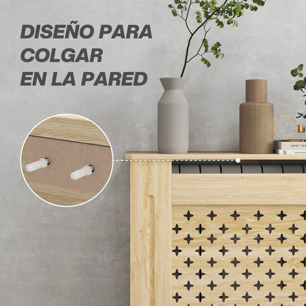 Elementskydd - Radiatorskydd i MDF - 78 x 19 x 82 cm - För vardagsrum - Ek