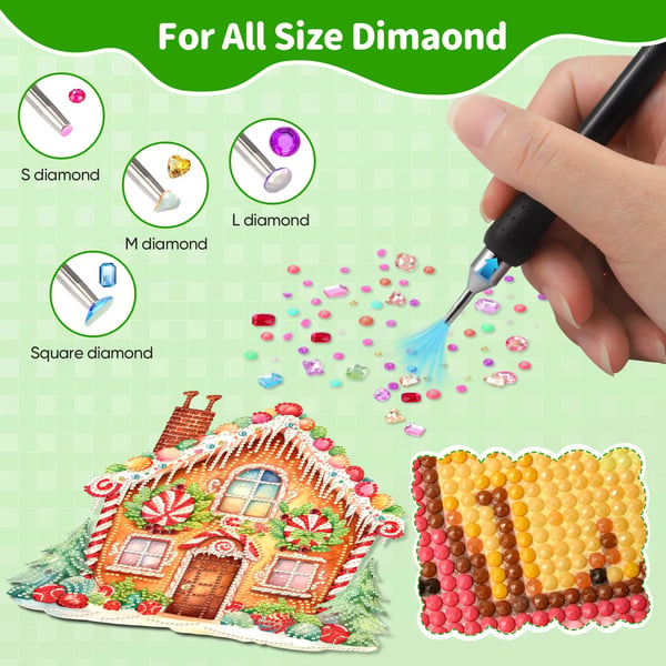 Pen til diamond painting - Trådløs vakuumpen - Voksfri - Til AB-sten - Plastik - Sort