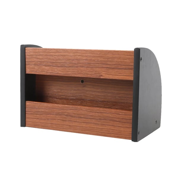 Skrivebordsorganizer - Penneholder med skuffe - Træ - 20×11,8×13,5 cm - 0,59 kg - Brun