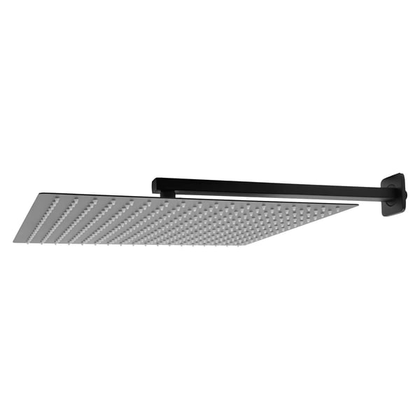 Brusesystem - Indbygget vægmonteret - Regnbruser 40×40 cm - To-grebs armatur - G1/2 tilslutning - Håndbruserslange 1,5 m - Sort