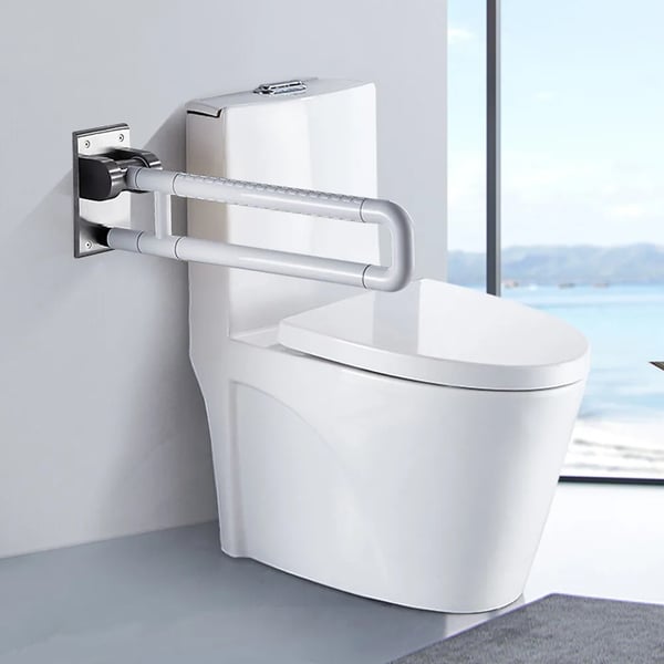 Toilet støttegreb - Klapbar støttearm - Bæreevne 300 kg - Rustfrit stål - Oprejsningshjælp - Vægmontering