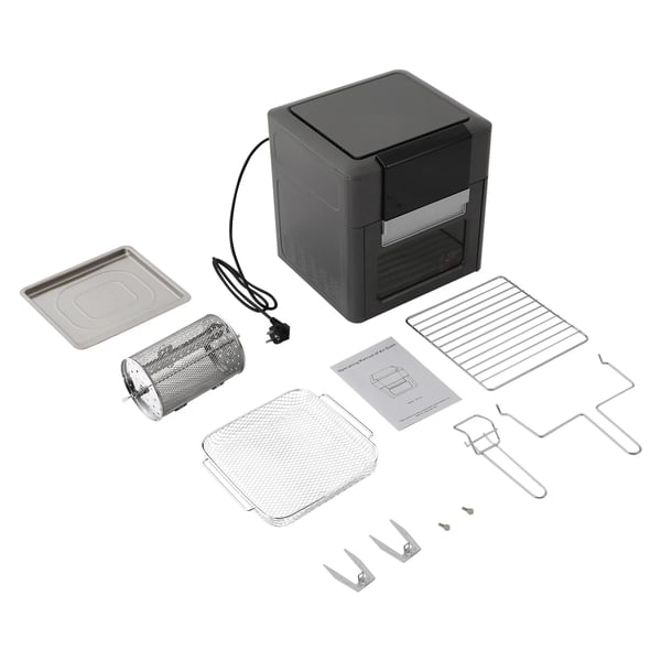 Airfryer varmluftsovn - Miniovn - Kapacitet 12 L - 1600 W - 80–200 °C - Timer 0–90 min - LED-touchskærm - Kiggevindue
